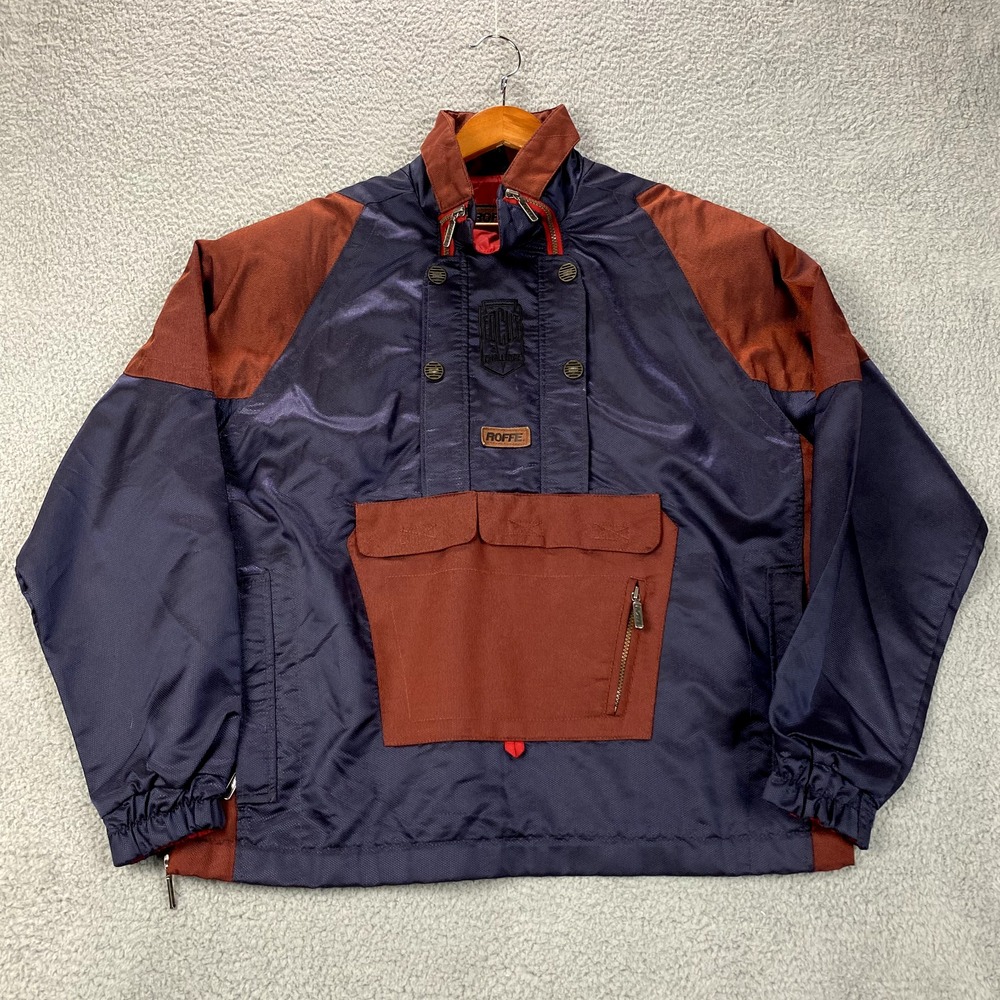 Vtg Roffe Jacket Mens XL Blue Anorak Focus Challenge Ski Snowboard 80s Union USA